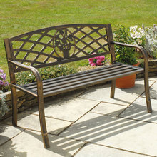 Garden Bench with Cast Iron Insert