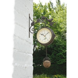 Image of: Bird Feeder Clock / Thermometer